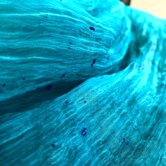 Silk crinkled scarf. Made in Italy. Hand dyed