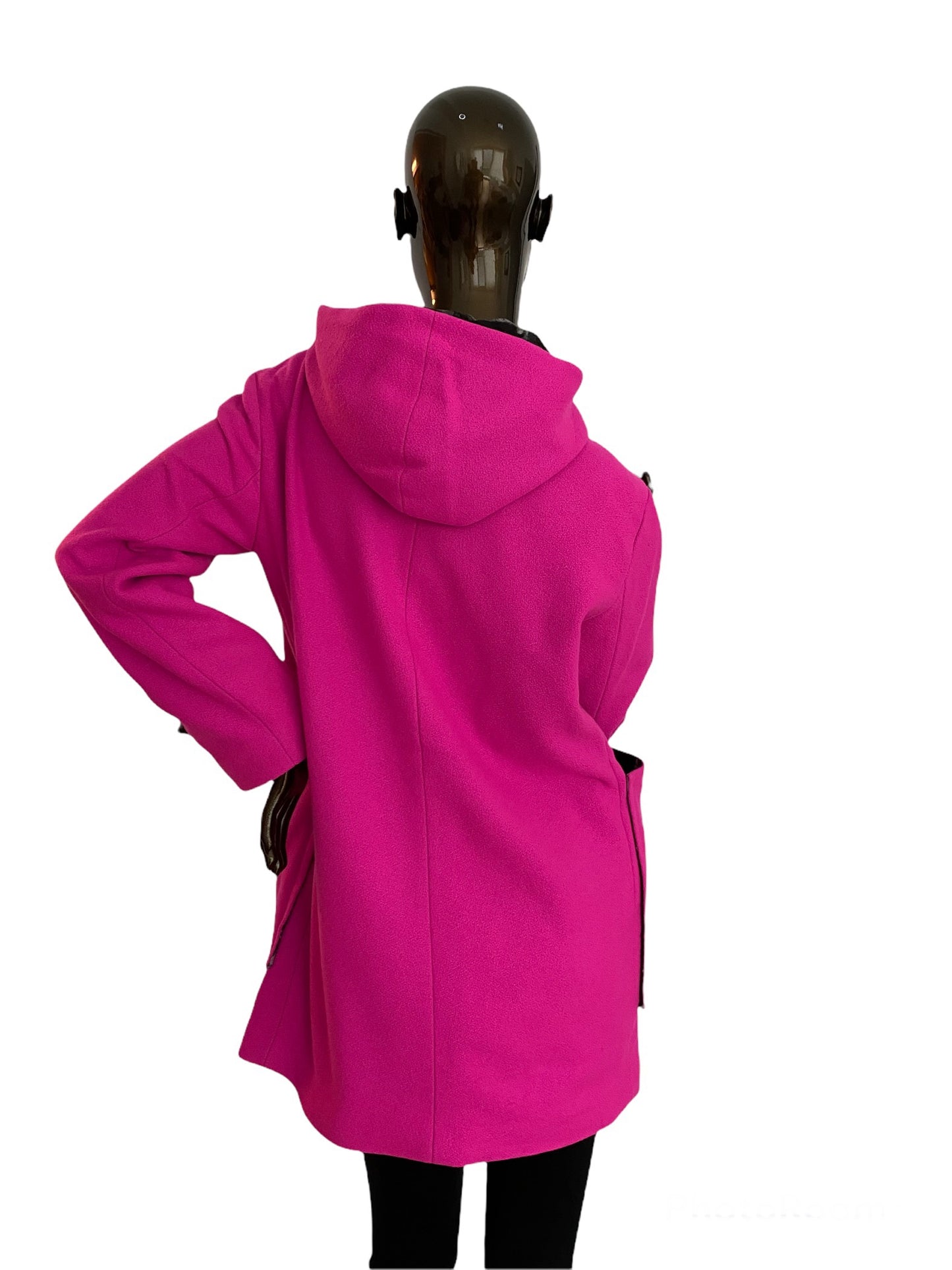 NY 77 Design Hot Pink Color Wool Coat