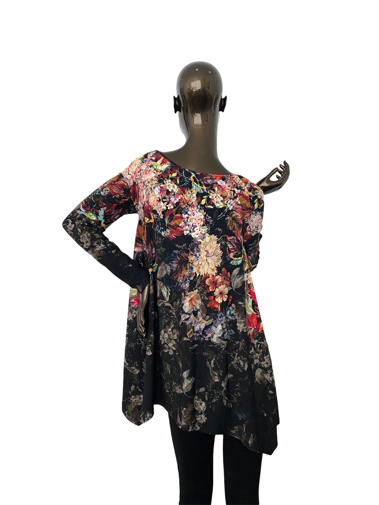 Ombre floral print tunic