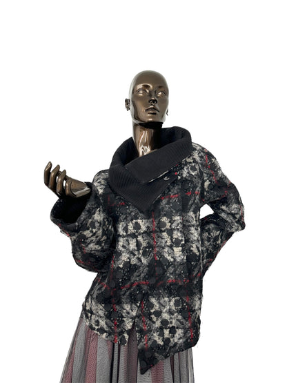 NY 77 DESIGN Coat with mesh layer