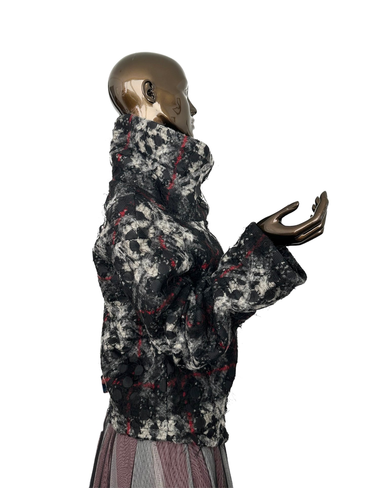 NY 77 DESIGN Coat with mesh layer