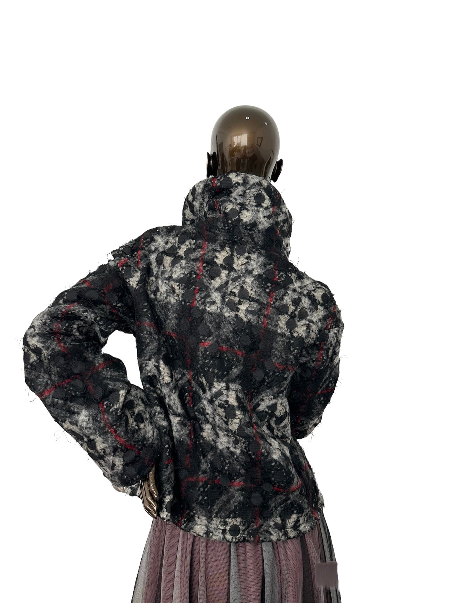 NY 77 DESIGN Coat with mesh layer